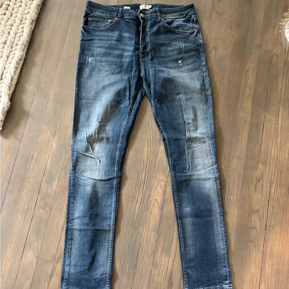 Topman Button-Fly Men's Jeans Distressed 36 Long